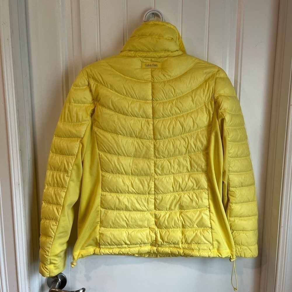 Calvin Klein Down Puffer Pullover Jacket Yellow Large - Picture 6 of 10